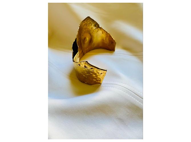 Autre Marque David Rucli Bracciale Scultura in Bronzo Dorato D'oro - vista 9