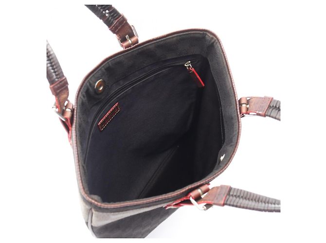 Borsa Tote Anagramma Loewe Marrone Nero - vista 3