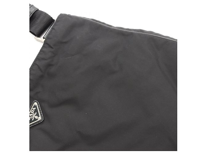 Saffiano Bolso de hombro con logo triangular de Prada Negro - vista 8