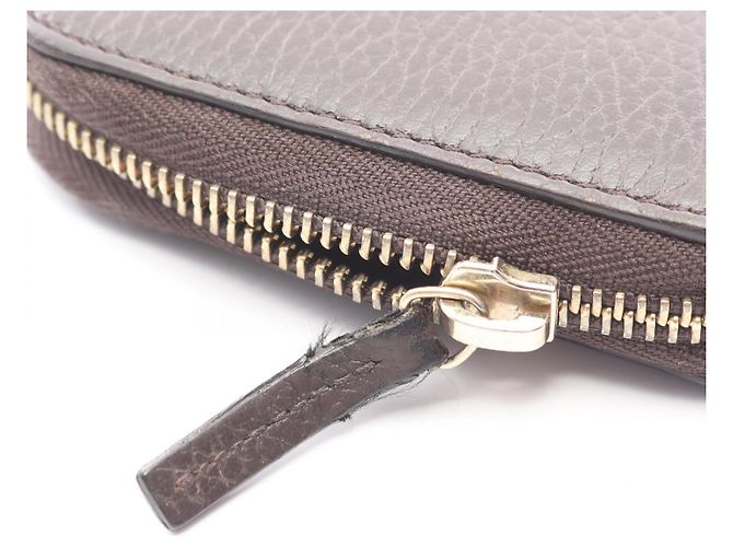 Gucci Interlocking G runder langer Geldbeutel Braun - Ansicht 12
