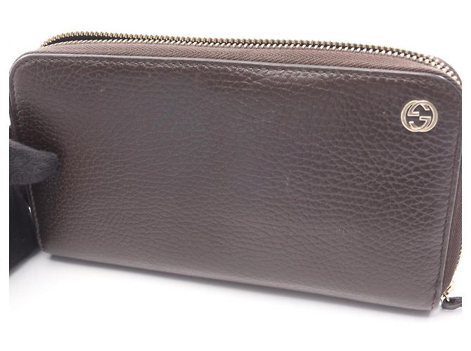 Gucci Interlocking G runder langer Geldbeutel Braun - Ansicht 9