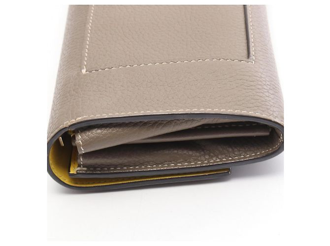 Céline Cartera larga multifuncional con solapa Celine Castaño Amarillo - vista 14