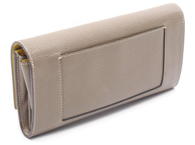 Céline Cartera larga multifuncional con solapa Celine Castaño Amarillo - vista 2