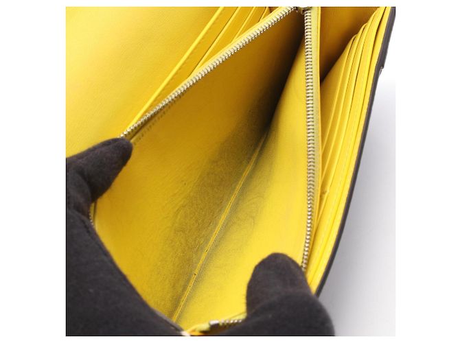 Céline Cartera larga multifuncional con solapa Celine Castaño Amarillo - vista 4
