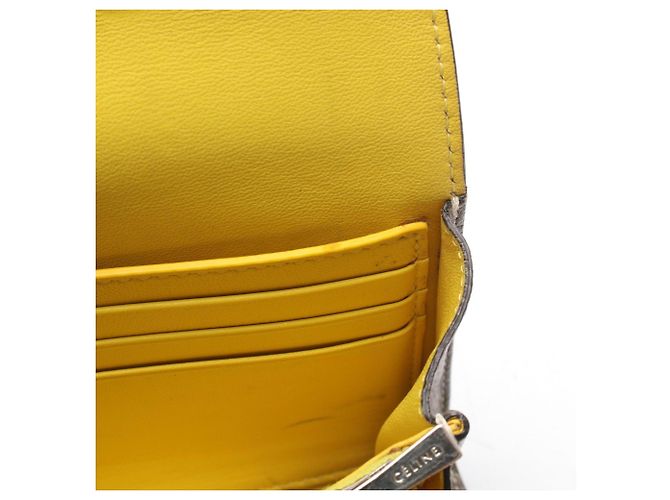 Céline Cartera larga multifuncional con solapa Celine Castaño Amarillo - vista 8