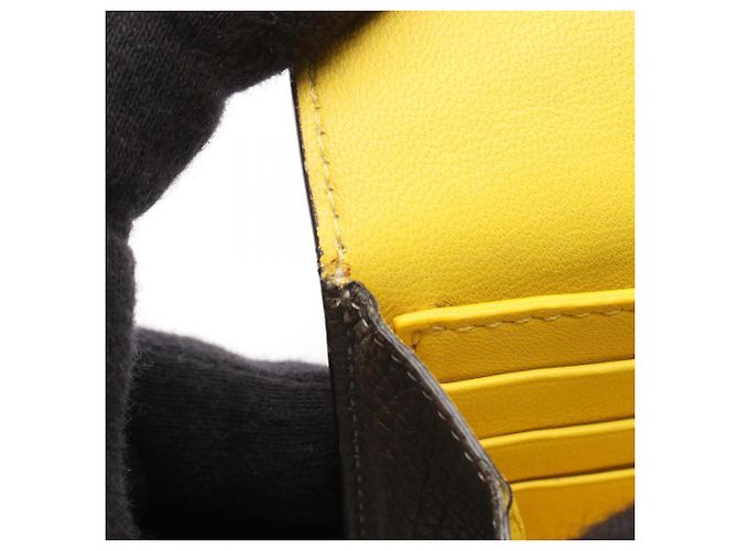 Céline Cartera larga multifuncional con solapa Celine Castaño Amarillo - vista 9