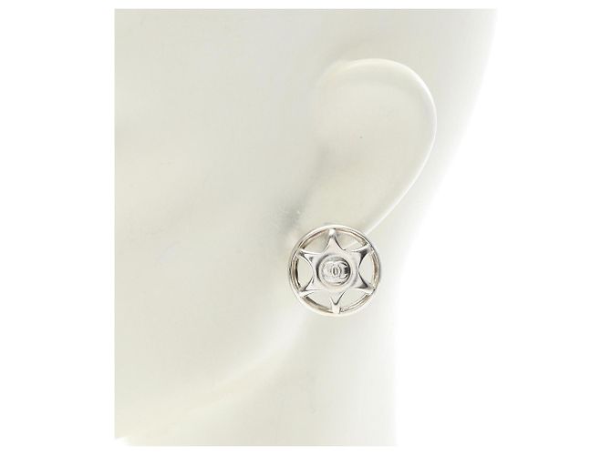 Chanel Coco Mark Clip Ohrringe Silber - Ansicht 4