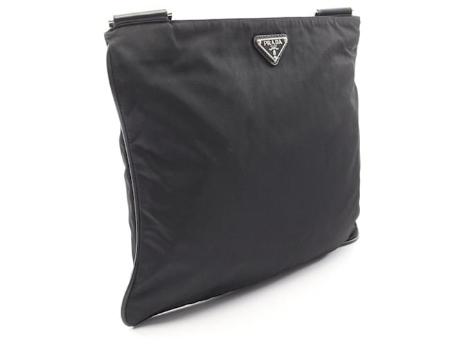 Saffiano Bolso de hombro con logo triangular Prada Negro - vista 2