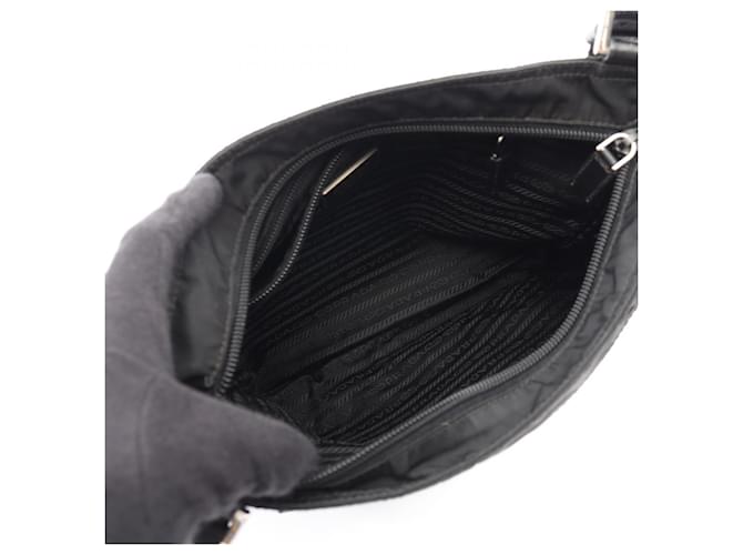 Saffiano Bolso de hombro con logo triangular Prada Negro - vista 3