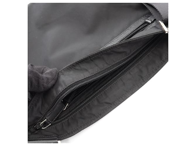 Saffiano Bolso de hombro con logo triangular Prada Negro - vista 8