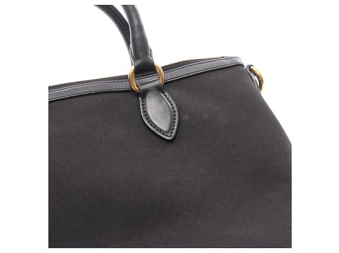 Borsa a mano Prada nera in pelle e tela Nero - vista 12