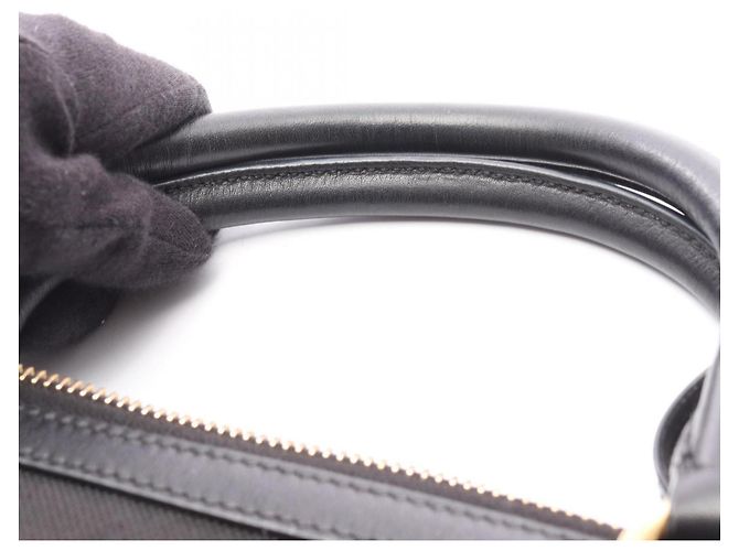 Borsa a mano Prada nera in pelle e tela Nero - vista 14