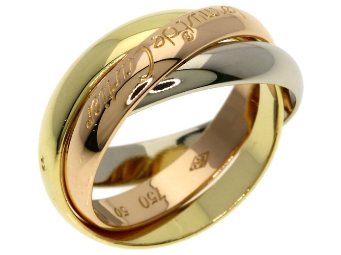 Anello Cartier Trinity in oro rosa bianco e giallo - vista 2