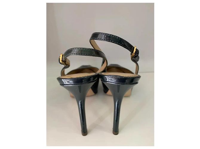 Sergio Rossi Lackleder Slingback Pumps Khaki - Ansicht 6