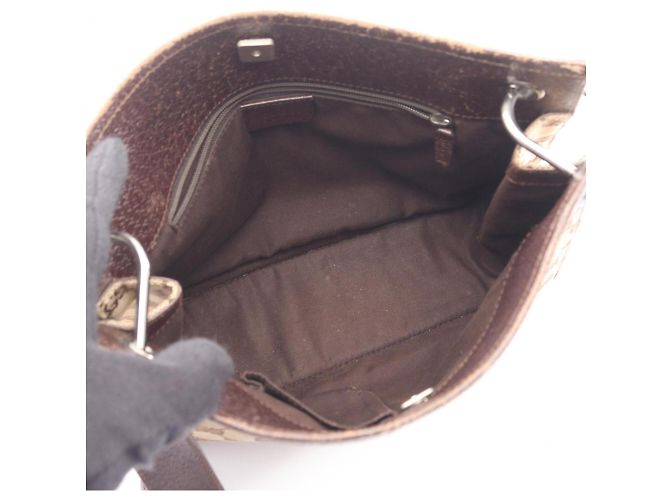 Borsa a Spalla Gucci GG Canvas Marrone Beige - vista 3