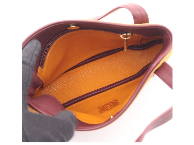 Loewe Anagramm Tote Bag Bordeaux Gelb - Ansicht 3