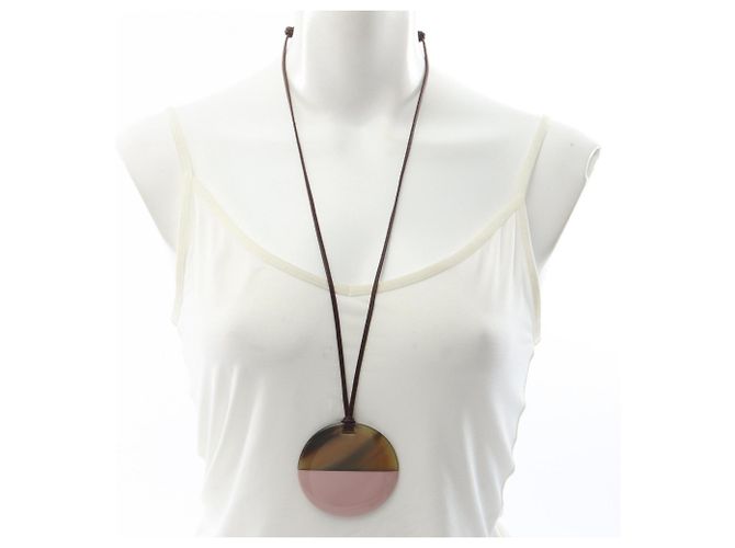 Collana Pendente Minimal City di Hermès Marrone Rosa - vista 6
