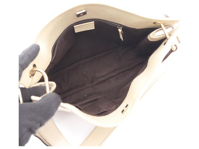Gucci GG Canvas- und Leder-Handtasche Braun Beige - Ansicht 3