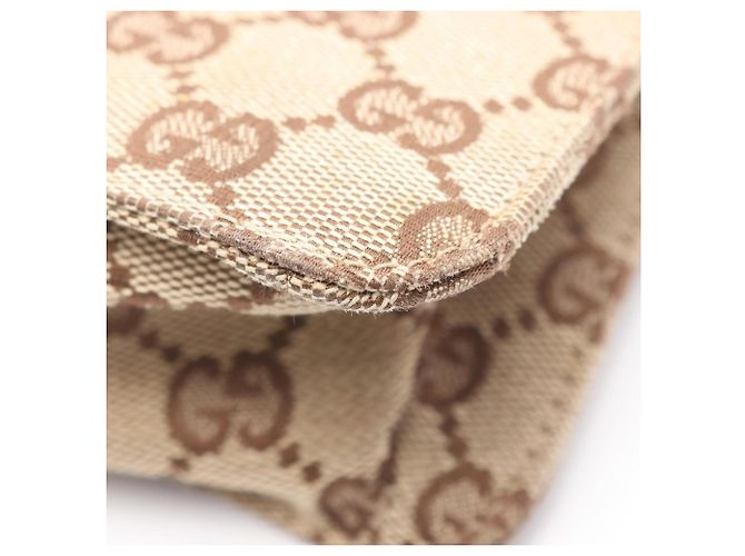 Gucci GG Canvas- und Leder-Handtasche Braun Beige - Ansicht 5