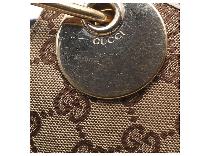 Gucci GG Canvas- und Leder-Handtasche Braun Beige - Ansicht 7