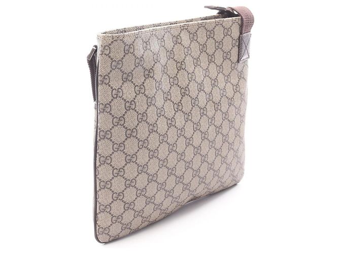 Borsa a Spalla Gucci GG Supreme Marrone Beige - vista 2