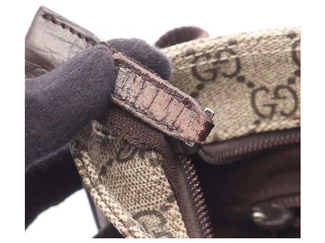 Borsa a Spalla Gucci GG Supreme Marrone Beige - vista 5