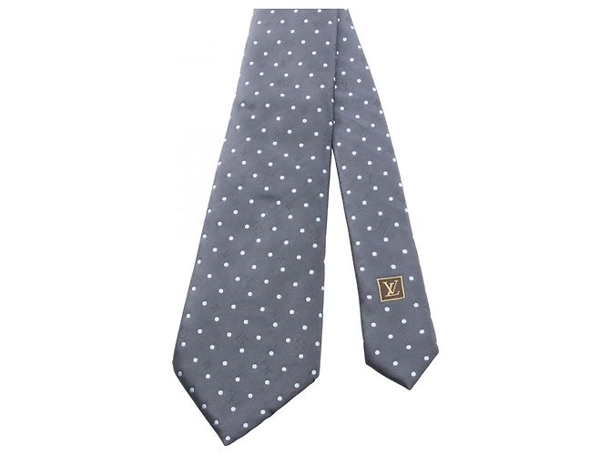 Louis Vuitton Polka Dot Silk Cravat Brown Blue - view 2