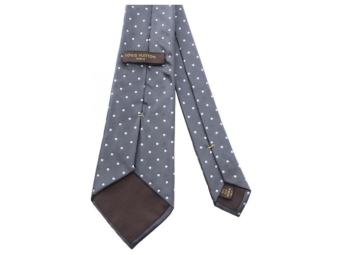 Louis Vuitton Polka Dot Silk Cravat Brown Blue - view 3