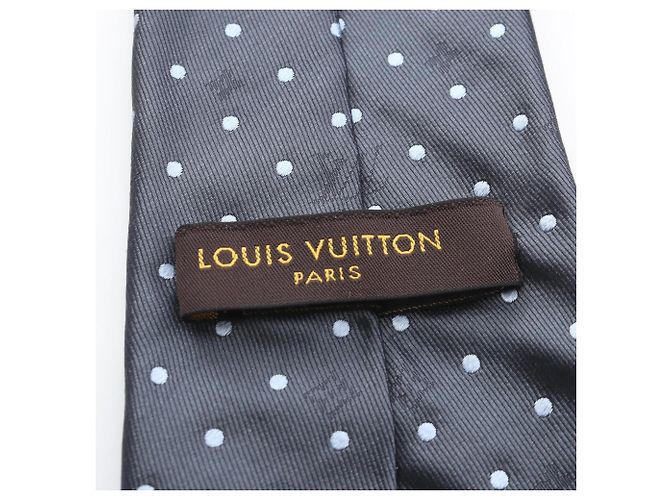Louis Vuitton Polka Dot Silk Cravat Brown Blue - view 4