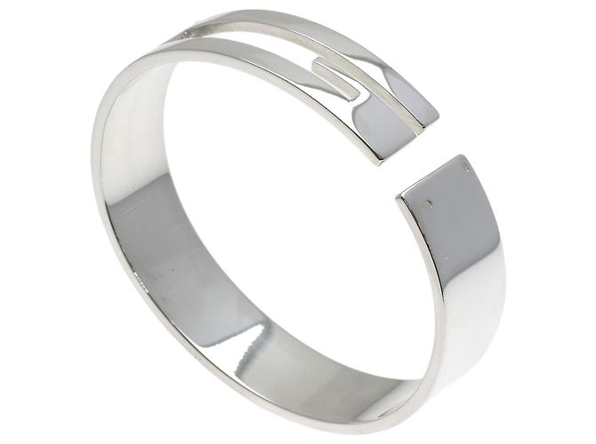 Bracciale in argento con logo G ritagliato di Gucci - vista 2
