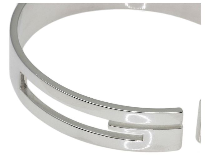 Bracciale in argento con logo G ritagliato di Gucci - vista 3