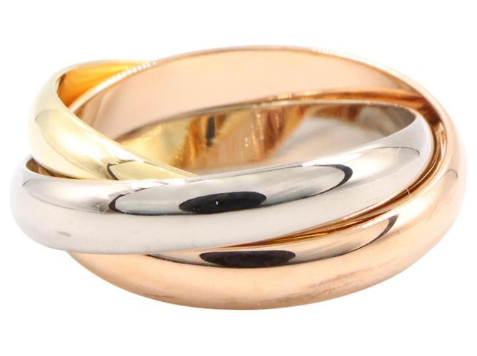 Anello Trinity Cartier in oro giallo bianco e rosa Argento D'oro - vista 2