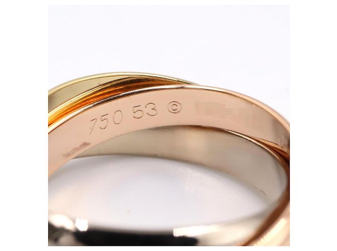 Anello Trinity Cartier in oro giallo bianco e rosa Argento D'oro - vista 3
