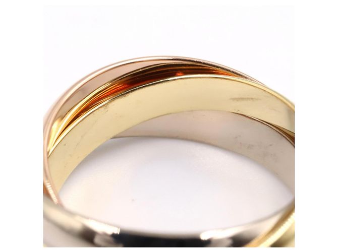 Anello Trinity Cartier in oro giallo bianco e rosa Argento D'oro - vista 4