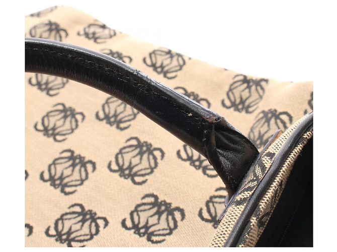 Borsa Tote Anagram Loewe Nero Beige - vista 5