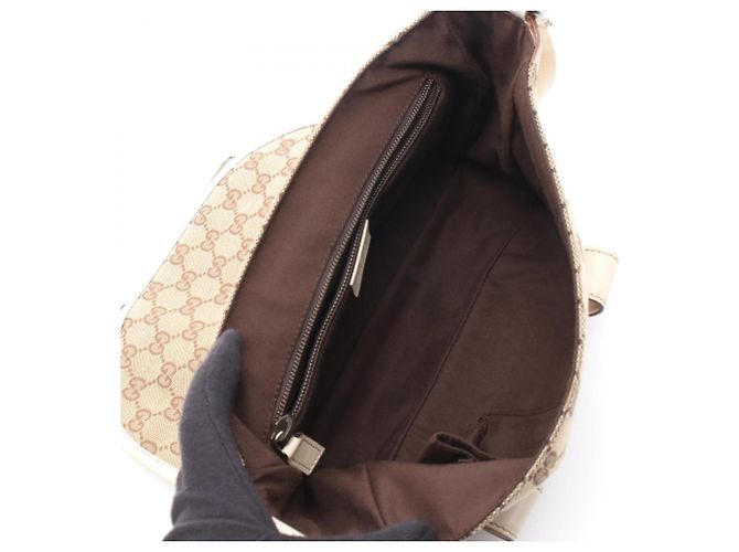 Sac à main/épaule Gucci GG Imprimé Marron Beige Écru - vue 3