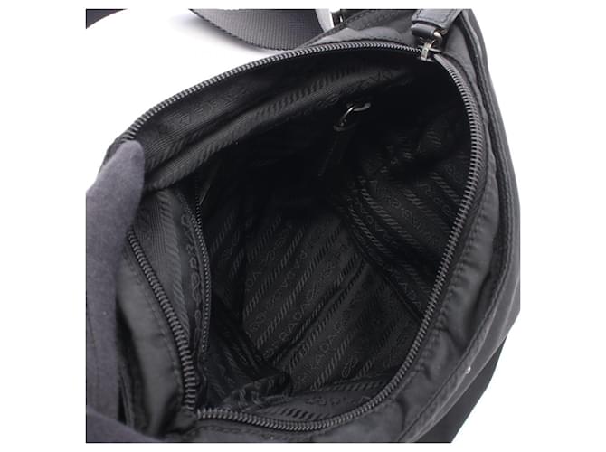 Borsa a Spalla in Nylon e Pelle Nera Prada Nero - vista 3