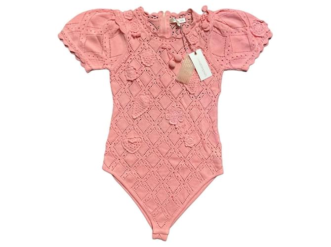 LoveShackFancy Bodysuit Forte - Peach Melba Melocotón - vista 2