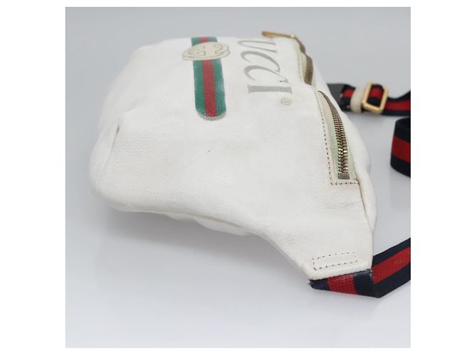Gucci Logo Belt Leather with Enamel Buckle Medium White - view 3