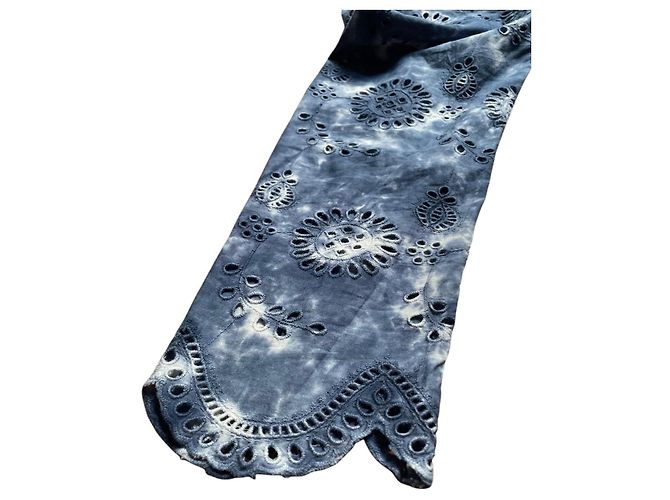 LoveShackFancy Cedria Mini-Kleid Tie-Dye Marineblau - Ansicht 5