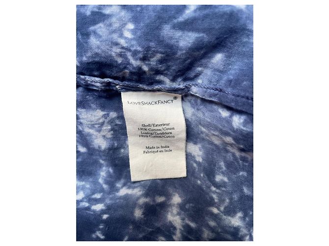 LoveShackFancy Cedria Mini-Kleid Tie-Dye Marineblau - Ansicht 9