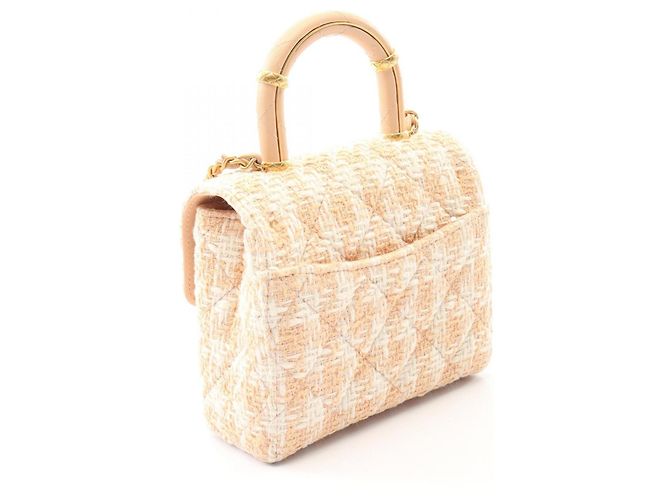 Borsa a spalla a due manici Chanel Matelassé Rosa Bianco - vista 2