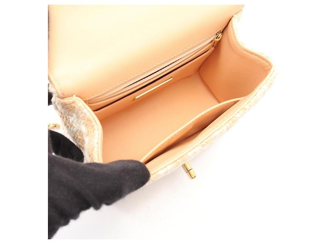 Borsa a spalla a due manici Chanel Matelassé Rosa Bianco - vista 3