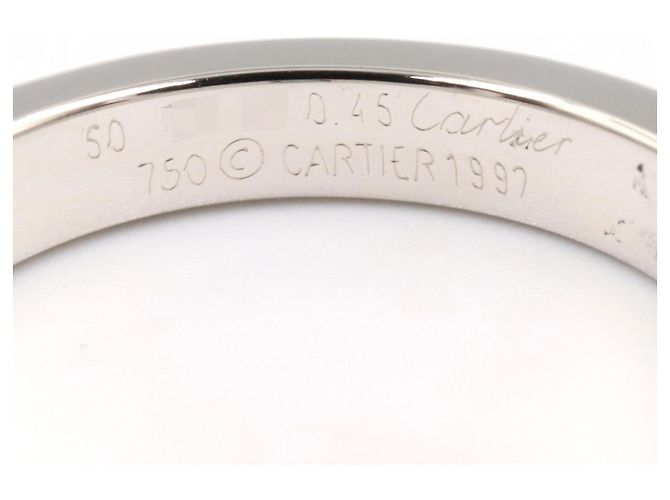 Cartier Tank Ring 1PD - 18K Weißgold Diamant Silber - Ansicht 4