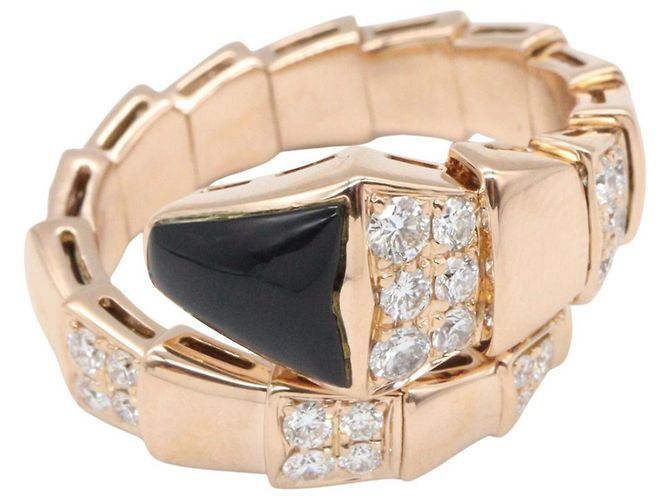 Bulgari Anello Bvlgari Serpenti in Onice e Diamanti Nero D'oro - vista 2