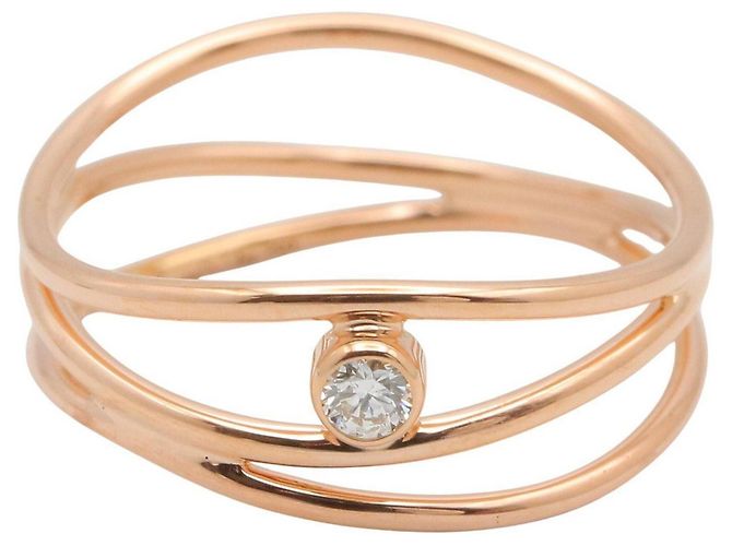 Anello in diamante Wave a 3 file in oro rosa 18K di Tiffany & Co. D'oro - vista 2