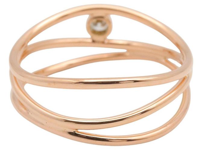 Anello in diamante Wave a 3 file in oro rosa 18K di Tiffany & Co. D'oro - vista 3