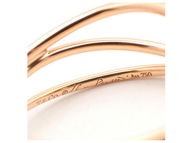 Anello in diamante Wave a 3 file in oro rosa 18K di Tiffany & Co. D'oro - vista 4