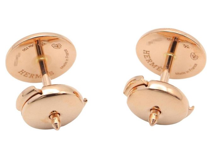 Orecchini a perno Ex-Libris TPM in oro rosa 18K di Hermès D'oro - vista 2