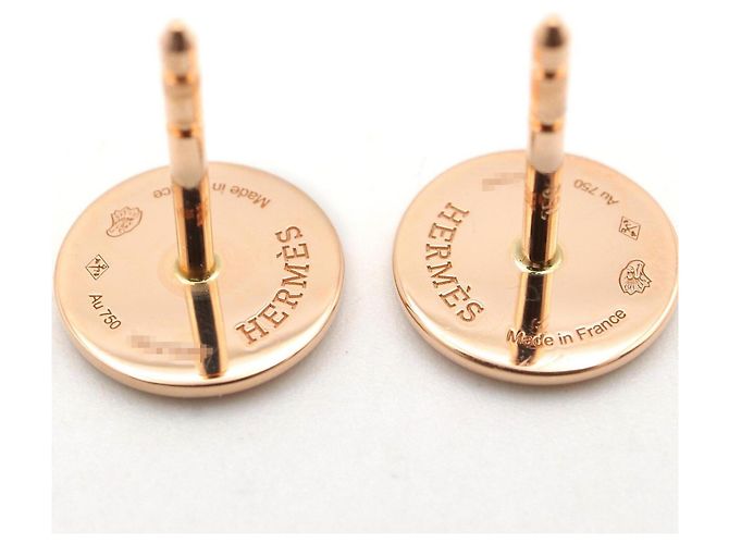 Orecchini a perno Ex-Libris TPM in oro rosa 18K di Hermès D'oro - vista 4